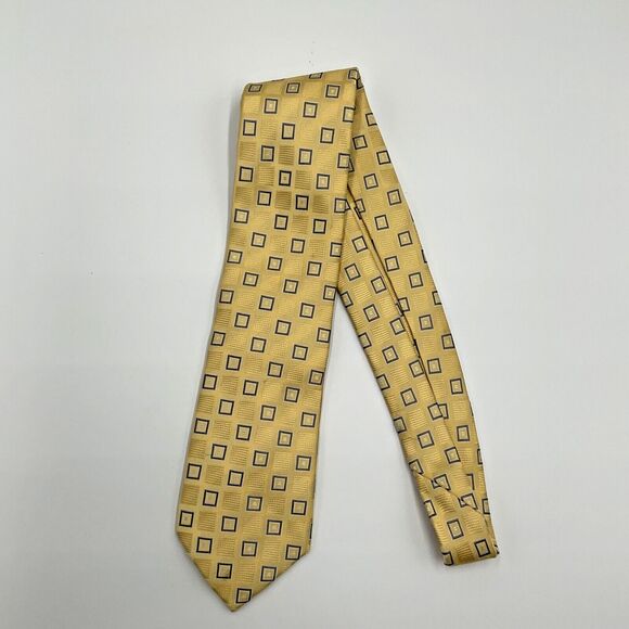 Donald J. Trump Tie Luxury Geometric Gold Silk‎ Signature 60" President Designer - Picture 2 of 6